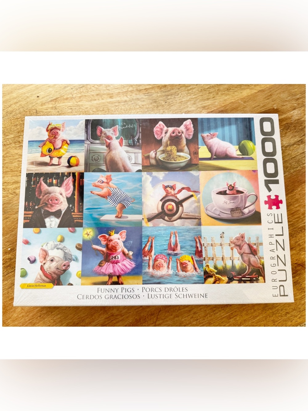 Funny Pigs 1000-Piece Jigsaw Puzzle – Playful Pink Pig Collage